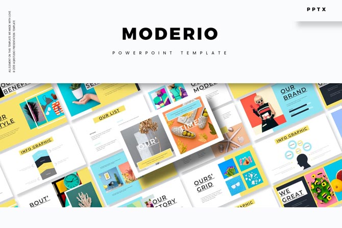 دانلود قالب پاورپوینت Moderio – به همراه دو نسخه گوگل اسلاید و Keynote