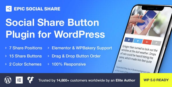 دانلود افزونه وردپرس Epic Social Share Button - افزونه اشتراک گذاری وردپرس