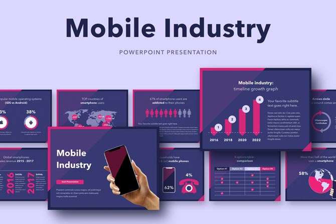 دانلود مجموعه قالب ارائه Mobile Industry – پاورپوینت و گوگل اسلاید