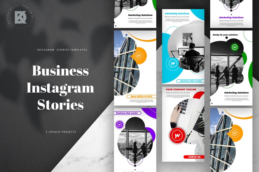 دانلود UI کیت Instagram Stories Business Pack