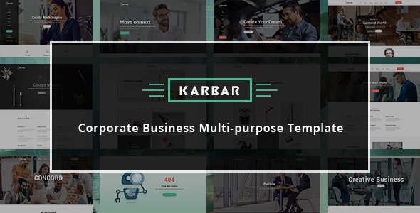 دانلود قالب سایت Karbar - قالب چند منظوره و واکنش گرای بوت استرپ