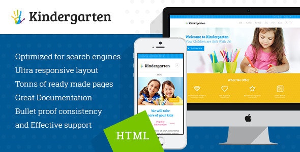 دانلود قالب سایت Kindergarten - قالب HTML مهد کودک و مراقبت از کودکان