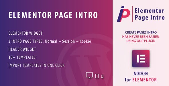 دانلود افزونه وردپرس Elementor Page Intro - افزودنی صفحه ساز المنتور
