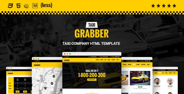 دانلود قالب سایت Taxi Grabber - قالب HTML تاکسی اینترنتی حرفه ای