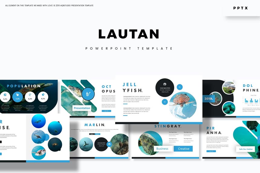 دانلود قالب پاورپوینت Lautan – به همراه دو نسخه گوگل اسلاید و Keynote