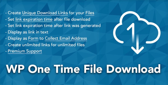 دانلود افزونه وردپرس WP One Time File Download - مدیریت دانلود وردپرس