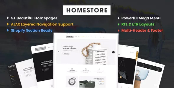 دانلود قالب شاپیفای HomeStore - قالب مدرن و راست چین Shopify