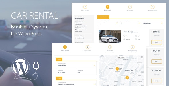 دانلود افزونه وردپرس Car Rental Booking System - سیستم کرایه و اجاره خودرو