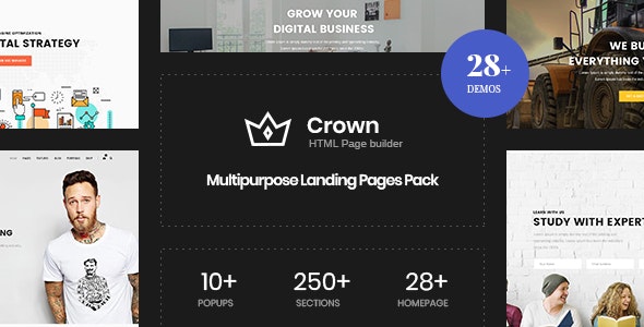 دانلود قالب سایت Crown - قالب چند منظوره صفحه فرود HTML