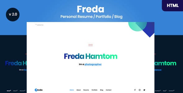 دانلود قالب سایت Freda - قالب وبلاگ، سایت شخصی و نمونه کار HTML
