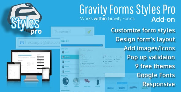 دانلود افزونه وردپرس Gravity Forms Styles - استایل های حرفه ای گراویتی فرم