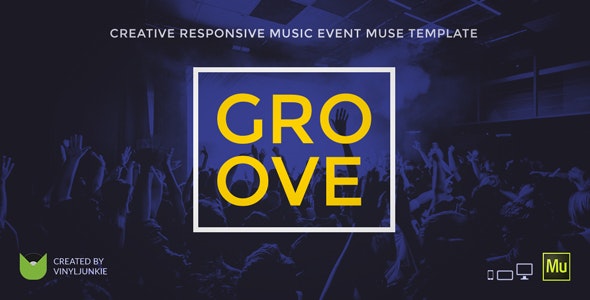 دانلود قالب میوز Groove - قالب موزیک و فستیوال Adobe Muse