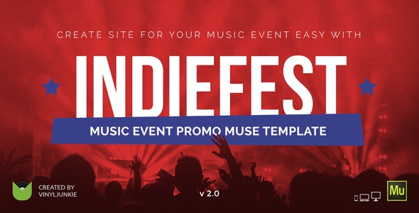 دانلود قالب میوز IndieFest - قالب موزیک و سرگرمی Adobe Muse