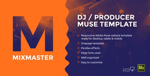 دانلود قالب میوز MixMaster - قالب حرفه ای و واکنش گرا Adobe Muse