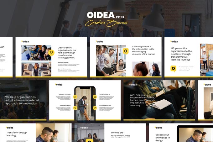 دانلود قالب پاورپوینت OIDEA – به همراه دو نسخه گوگل اسلاید و Keynote