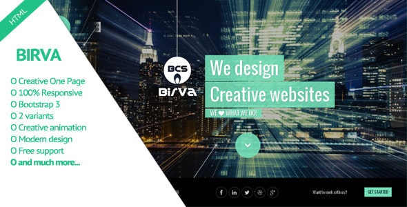 دانلود قالب سایت Birva - قالب خلاقانه و تک صفحه ای HTML