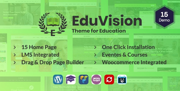 دانلود قالب وردپرس Eduvision - پوسته آزمون آنلاین و تحصیلات وردپرس