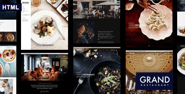 دانلود قالب سایت Grand Restaurant - قالب رستوران و کافه حرفه ای HTML