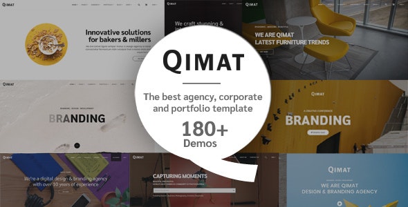 دانلود قالب سایت QIMAT - قالب HTML خلاقانه و چند منظوره نمونه کار