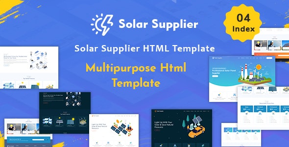 دانلود قالب سایت Solar Supplier - قالب شرکتی و کسب و کار HTML
