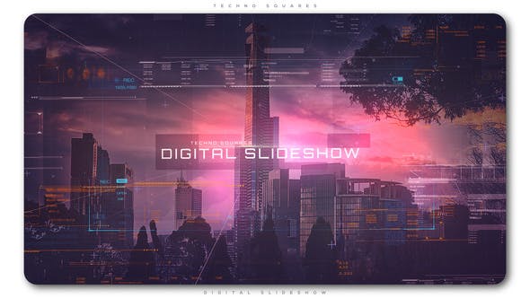 دانلود پروژه افتر افکت Techno Squares Digital Slideshow