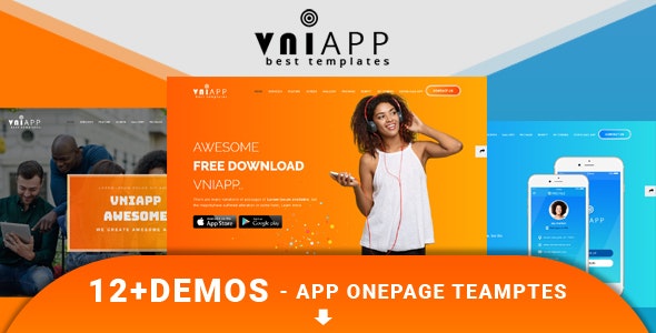 دانلود قالب سایت VniApp - قالب معرفی و ارائه اپلیکیشن HTML