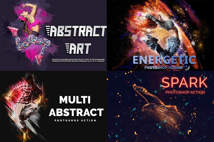 مجموعه 4 اکشن فتوشاپ Abstract Art - نسخه اورجینال و خریداری شده