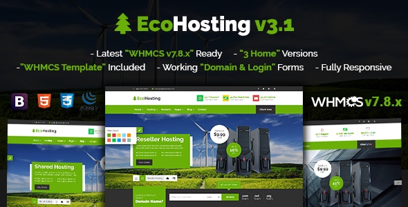 دانلود قالب سایت EcoHosting - قالب هاستینگ HTML و WHMCS واکنش گرا