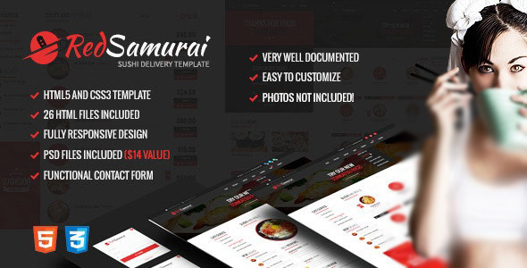 دانلود قالب سایت Red Samurai - قالب HTML5 و CSS3 حرفه ای و واکنش گرا