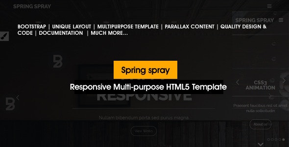 دانلود قالب سایت Springspray - قالب چند منظوره و واکنش گرا HTML5