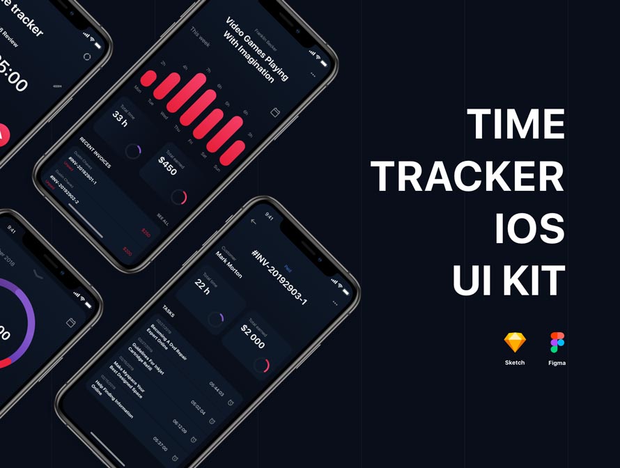 دانلود UI کیت آماده Timetracker نسخه iOS