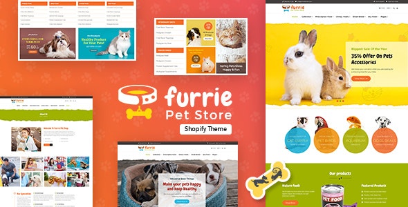 دانلود قالب فروشگاهی Furrie - پوسته فروشگاه محصولات حیوانات خانگی شاپیفای