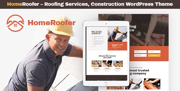 دانلود قالب وردپرس HomeRoofer - پوسته ساخت و ساز و تعمیرات ساختمانی وردپرس