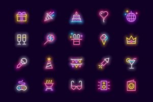 Party Neon Icons