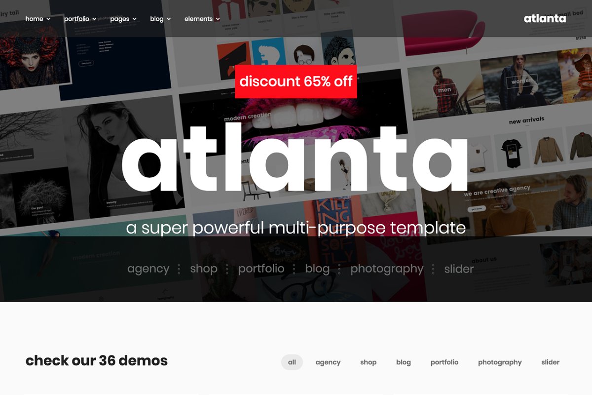 دانلود قالب سایت Atlanta - قالب نمونه کار خلاقانه و حرفه ای HTML
