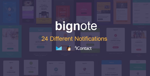 دانلود قالب ایمیل Bignote - مجموعه 24 قالب ایمیل خاص و مدرن