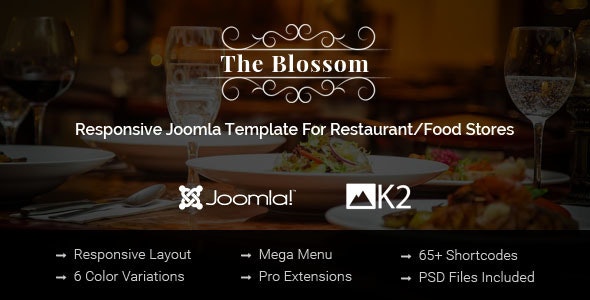 دانلود قالب جوملا Blossom - قالب حرفه ای رستوران و فست فود جوملا