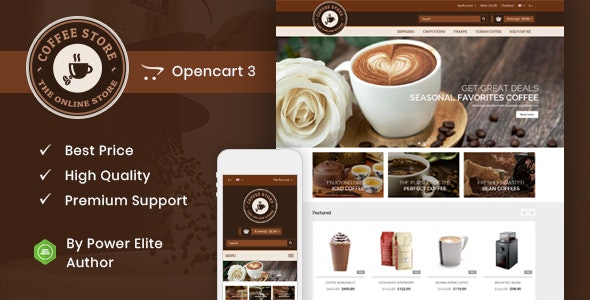 دانلود قالب اپن کارت Coffee - قالب فروشگاهی حرفه ای و چند منظوره Opencart