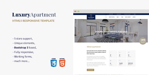 دانلود قالب سایت Luxury Apartment - قالب مشاور املاک حرفه ای HTML