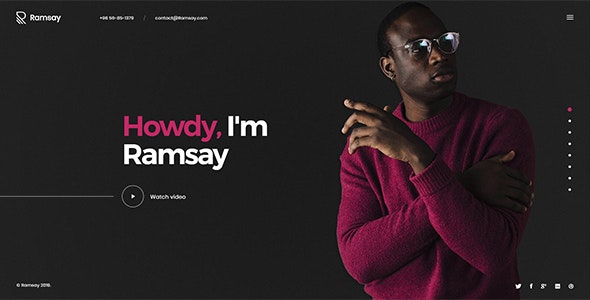 دانلود قالب سایت Ramsay - قالب خلاقانه و تک صفحه ای HTML