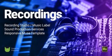 دانلود قالب میوز Recordings - قالب استدیو موسیقی و خدمات موزیک Adobe Muse