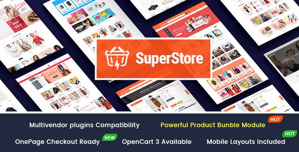 دانلود قالب اپن کارت SuperStore - قالب فروشگاهی حرفه ای به همراه نسخه موبایل