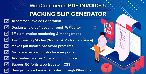 دانلود افزونه وردپرس WooCommerce PDF Invoice & Packing Slip Generator