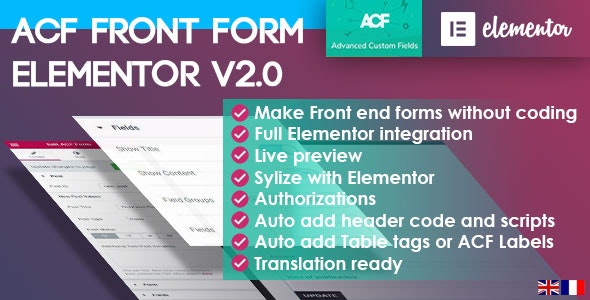دانلود افزونه وردپرس ACF Front Form - افزودنی صفحه ساز المنتور