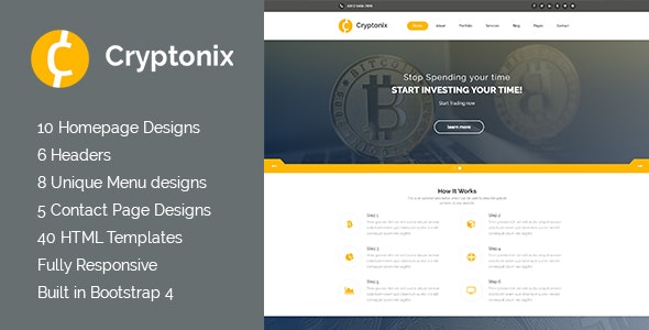 دانلود قالب سایت Cryptonix - قالب خدمات ارزی و ماینینگ حرفه ای HTML