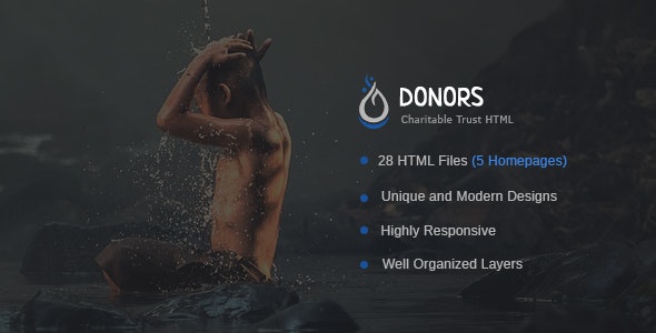 دانلود قالب سایت Donors - قالب چند منظوره و واکنش گرا HTML