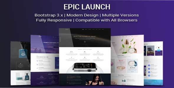دانلود قالب سایت Epic Launch - قالب صفحه فرود حرفه ای و واکنش گرا HTML
