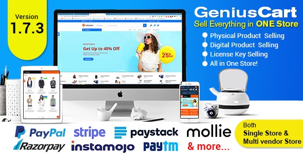 دانلود اسکریپت فروشگاه ساز GeniusCart - سیستم مدیریت فروشگاه و مارکت چند منظوره
