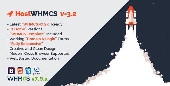 دانلود قالب سایت HostWHMCS - قالب هاستینگ و میزبانی WHMCS و HTML