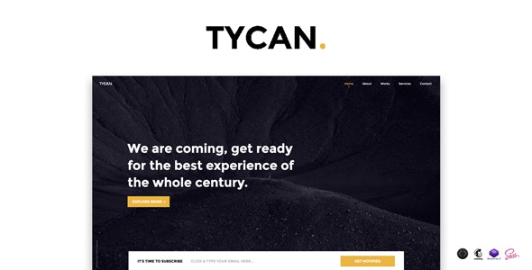 دانلود قالب سایت TYCAN - قالب به زودی و Coming Soon حرفه ای HTML
